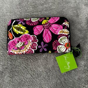 NWT Vera Bradley Accordion Wallet Pirouette Pink Quilted Floral Black Pink